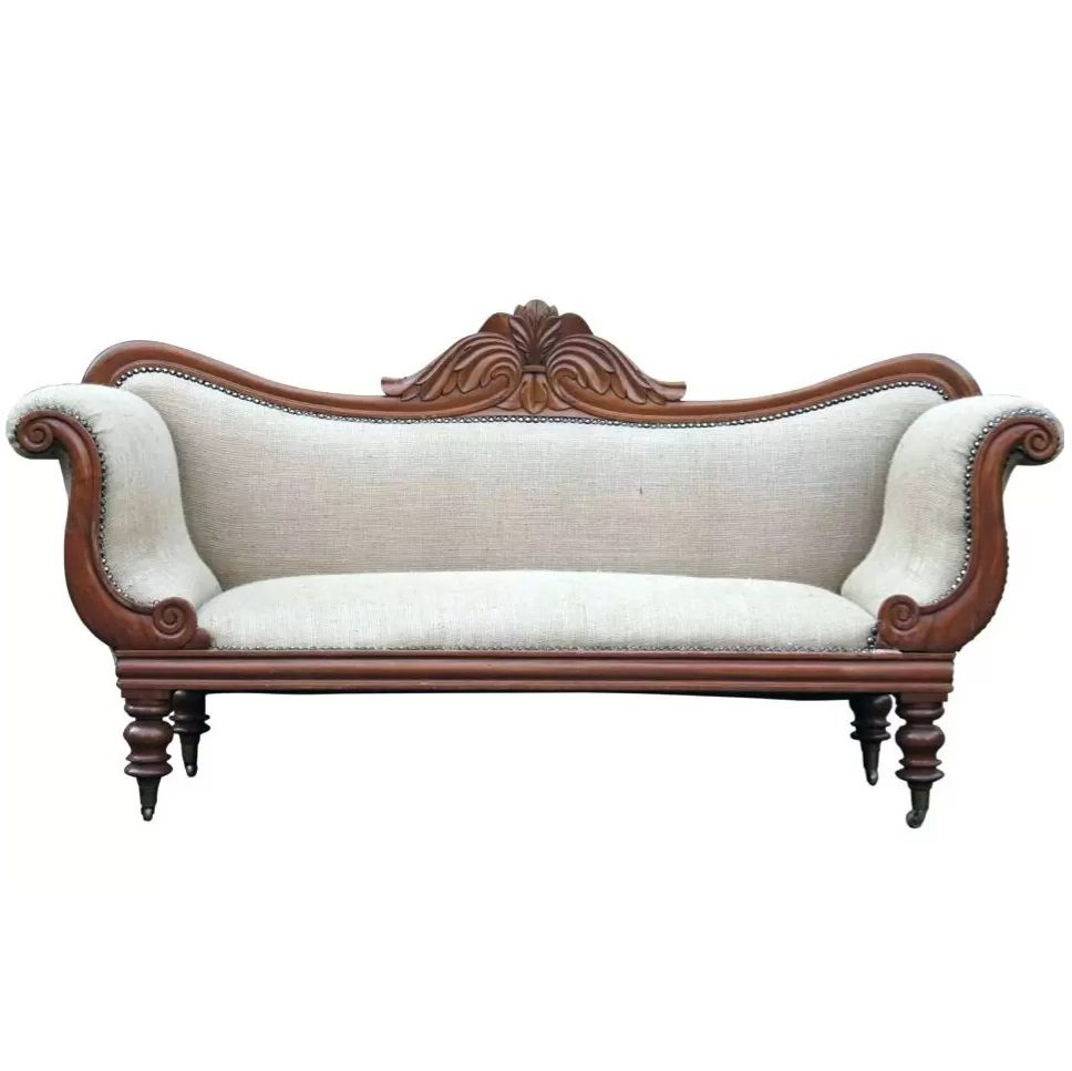 French Provincial Carved Classical Sofa