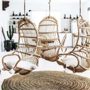 Bali Rattan Cane Hanging Chairs Pods, Cushions-400