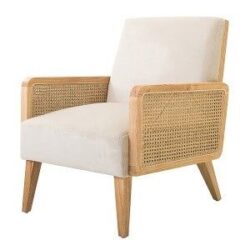 Teak and Rattan Scandinavian Chair