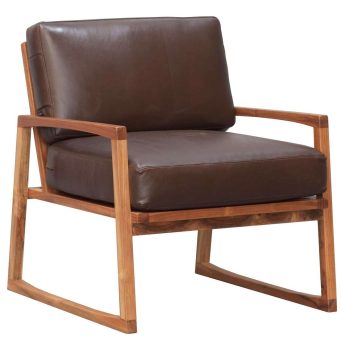 Retro Teak and Leather Chair Small