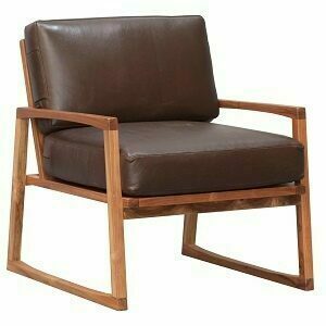 Retro Teak and Leather Chair Large