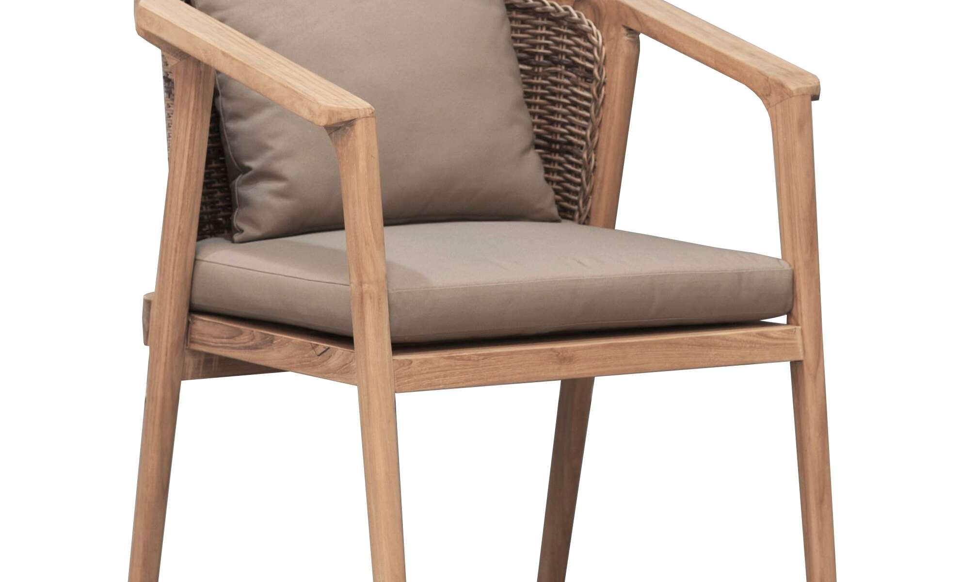 Teak and Woven REsin Outdoor Chair Small