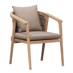 Teak and Woven REsin Outdoor Chair Small