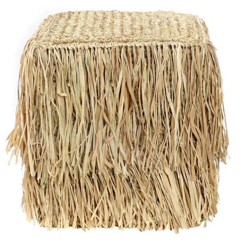 Natural seagrass raffia stool