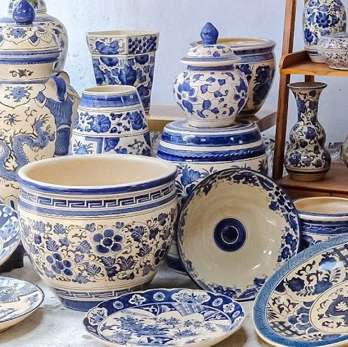 Bali Asian Blue and White Ceramic