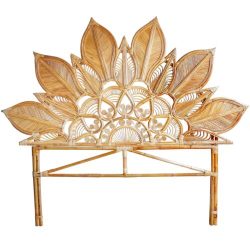 Rattan Ornate Lotus Bedhead