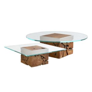 Rustic Teak Coffee and Side Table