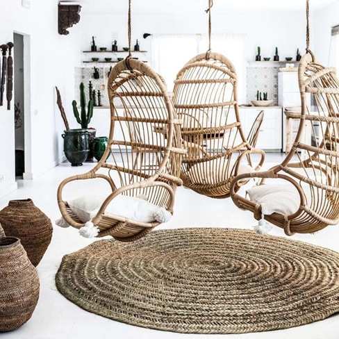 Bali-Rattan-Hanging-Chairs-Pods-Cushions